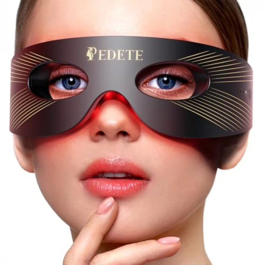 Red Light Therapy for Eyes 3 Modes Under-Eye Red Light Eye Mask Eye Massager for Fine Lines Eye Bags and Dark Circles for Men W