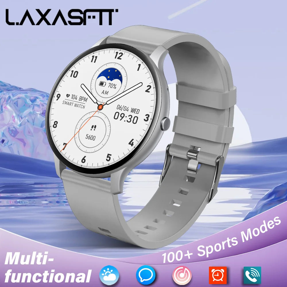 LAXASFIT 2025 Women's Smart Watch Bluetooth Talk 1.46 Touch Screen Health Monitoring IP68 Waterproof Men's Fitness Smartwatch