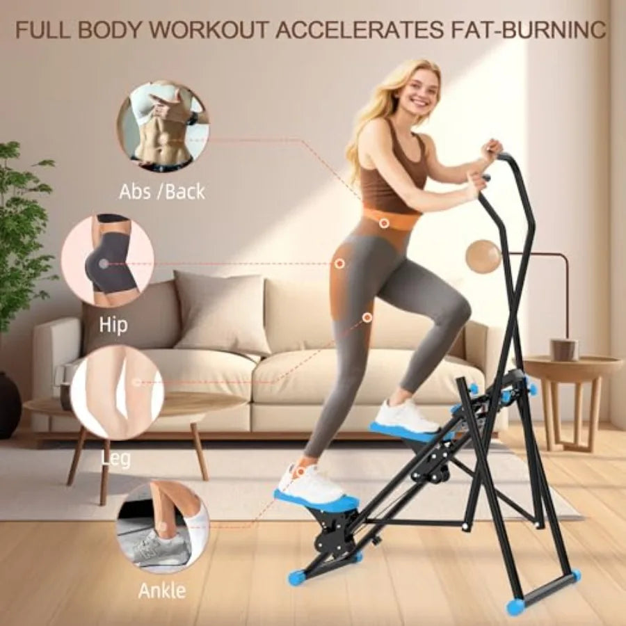 Stair Stepper for Home Gym Vertical Stair Climber Cardio Exercise Machine for Full-Body Workout with Adjustable Handlebar Pedal