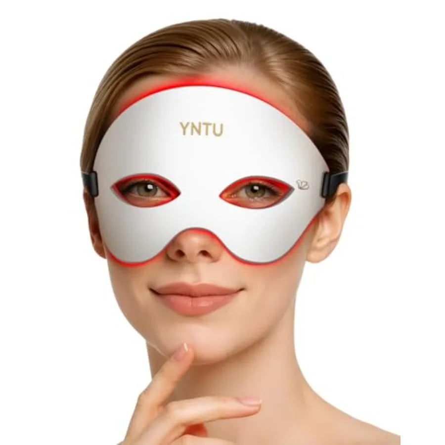 Red Light Therapy for Eyes Heated LED Eye Mask 4 Modes Red Blue Infrared Violet 3 Brightness Levels and Timer Eye Massager for