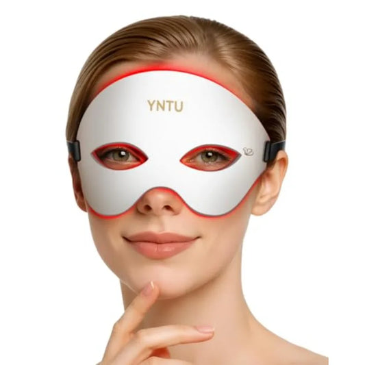Red Light Therapy for Eyes Heated LED Eye Mask 4 Modes Red Blue Infrared Violet 3 Brightness Levels and Timer Eye Massager for