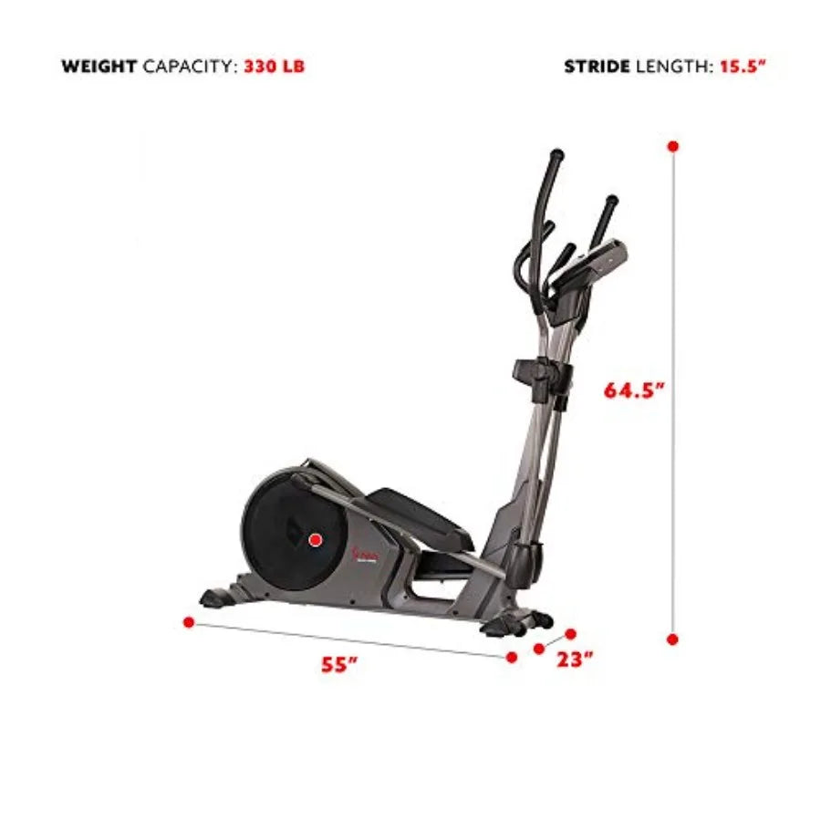 Home Gym Elliptical Trainer with Pulse Sensor Grips 24 Pre-Set Workouts 16 Resistance Levels Max 330Lbs Ccity SunnyFit App Comp