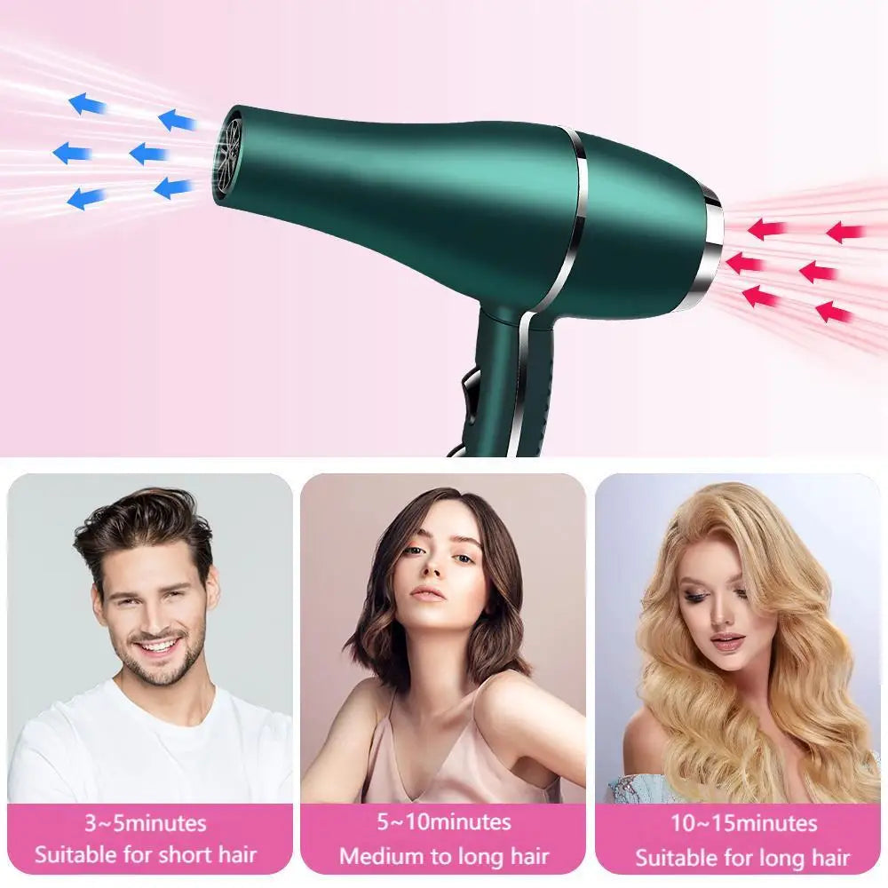 Morfone 12pcs-in-1 multiple accessory hair dryer. With accessories such as combs, hair clips, hair patches, air cushion combs, e