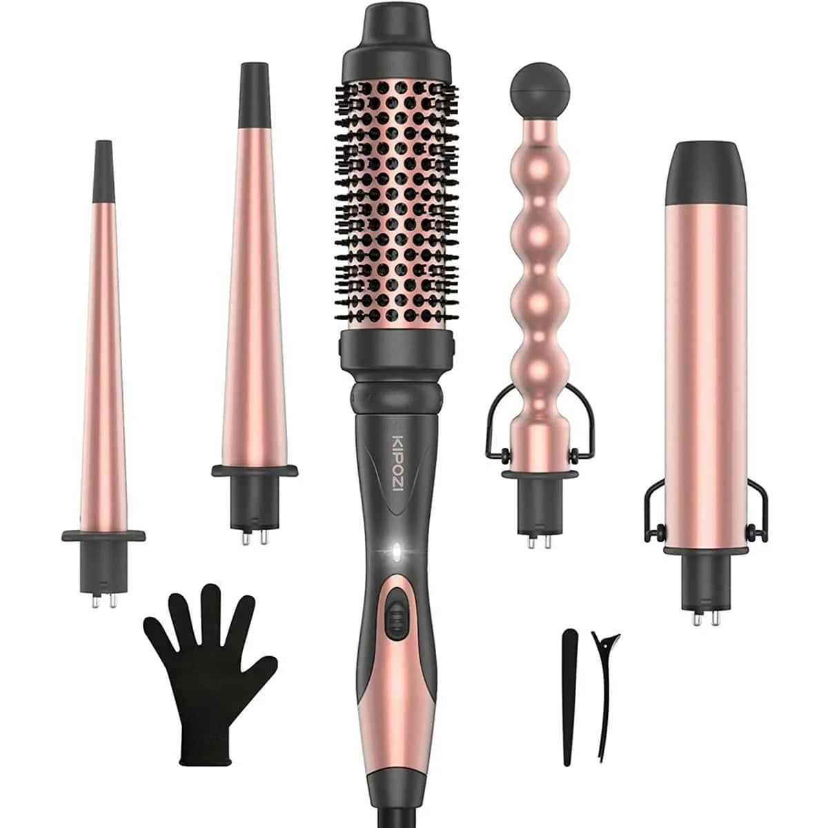 5 In 1 Curling Iron Wand Set, Instant Heating, With 4 Ceramic Barrels And 1 Curling Iron Brush
