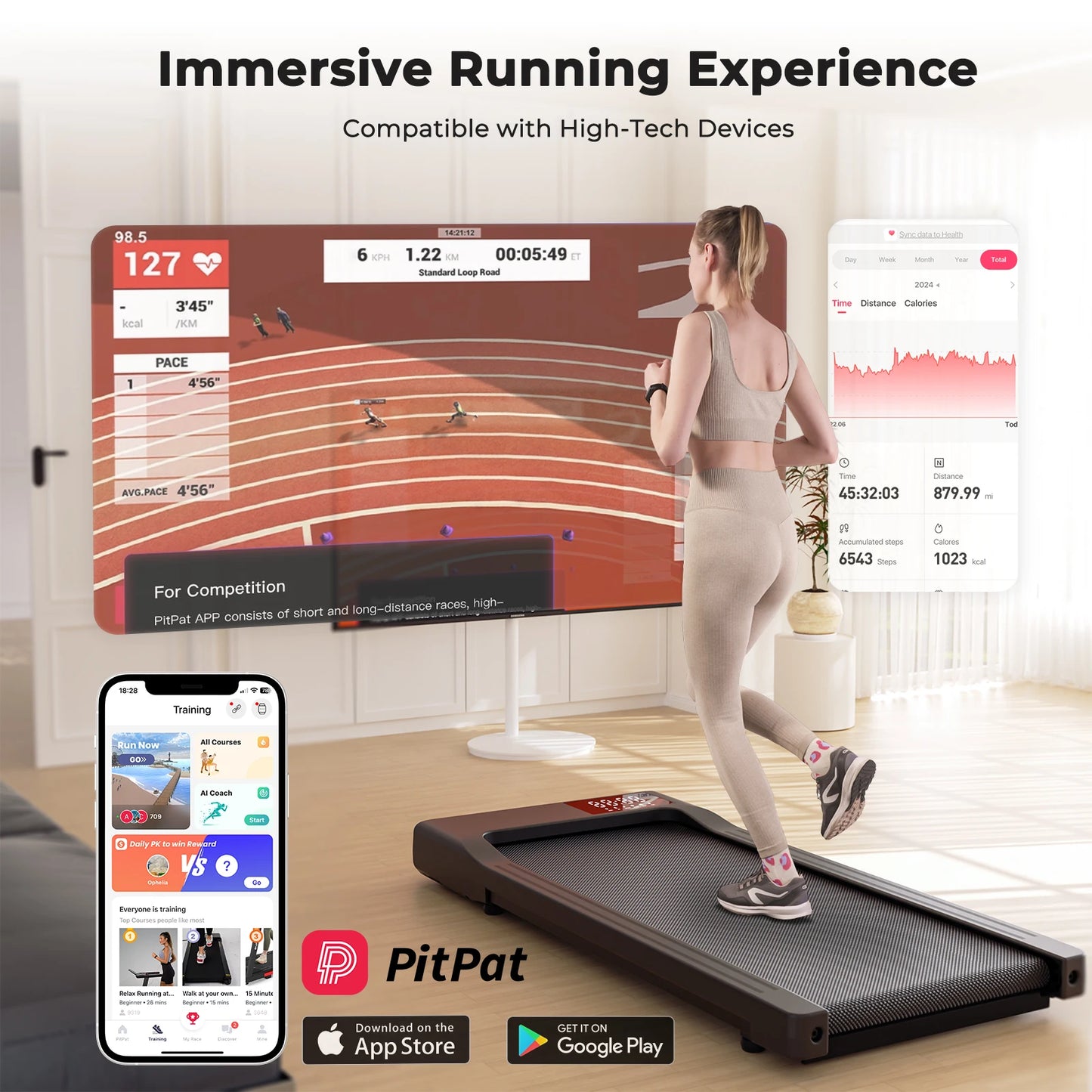 Hot Sale Treadmill 2in1 Treadmills for Home/Office Remote Control LCD Display Adjustable Speed Walking Pad Exercise Machine