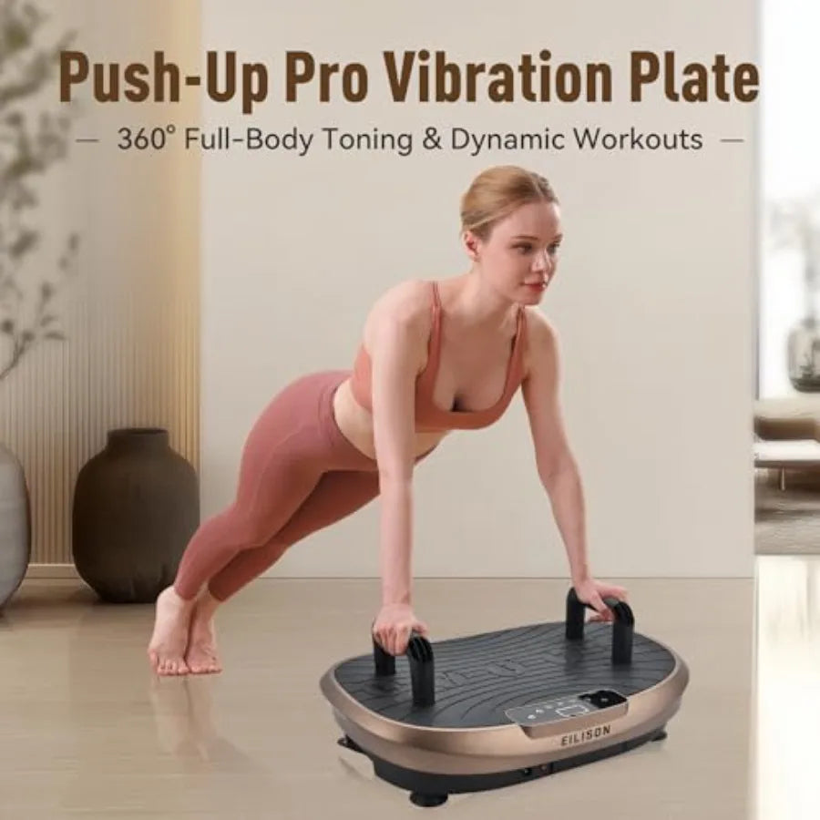 FITABS 3D Vibration Plate Exercise Machine with Seat - Oscillation Pulsation + Vibration Platform for Push Up Lymphatic Drainag