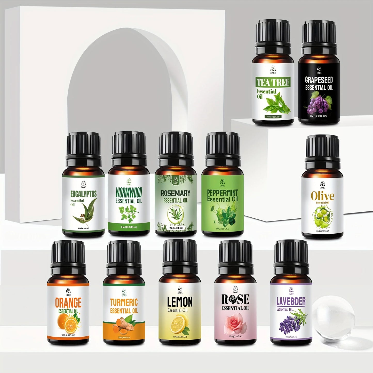 12pc Skin Care Blend Essential Oil - Natural Plant Extract, Used For Massage, Skin Care, Facial, Hair Skin Care Oil, Rich And Long-lasting Fragrance Essential Oil.