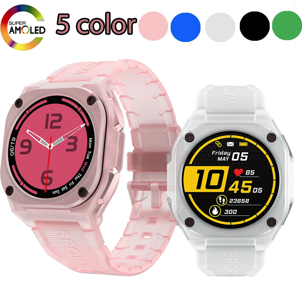 IP68 Waterproof AMOLED SCREEN Smart Sport Watch with 300mAh Battery Wireless Call for Man Woman