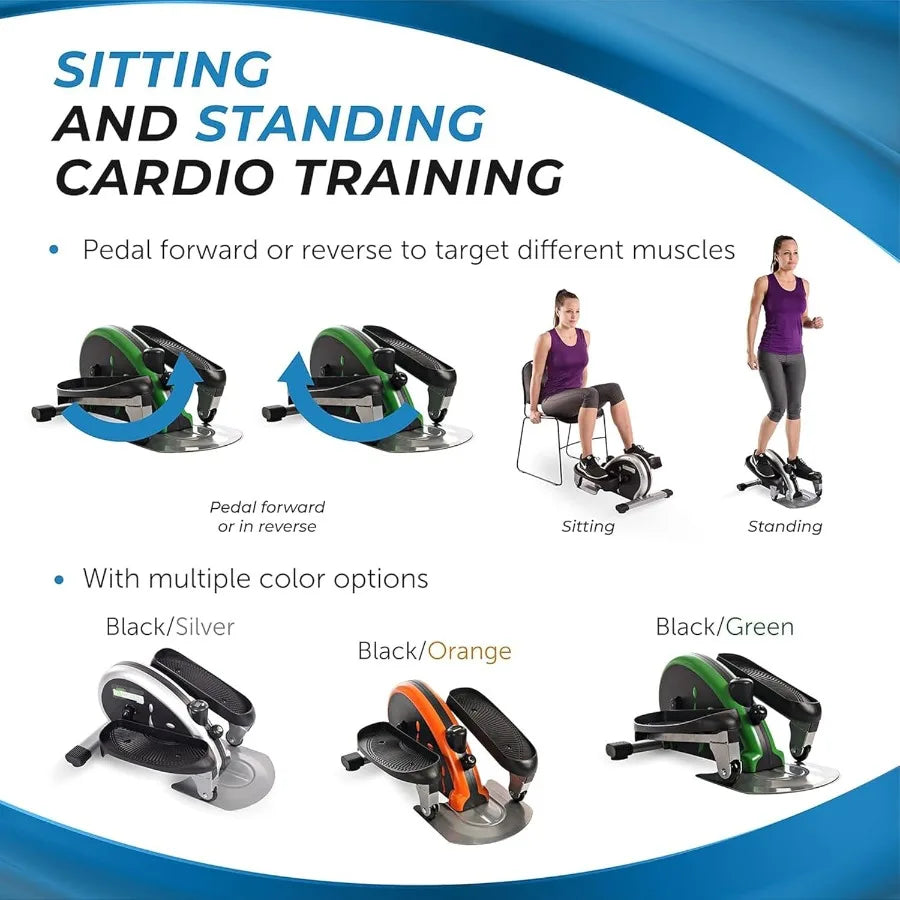 Compact Strider Foot Exercise Machine Under Desk Elliptical Standing or Seated Elliptical Fitness Equipment