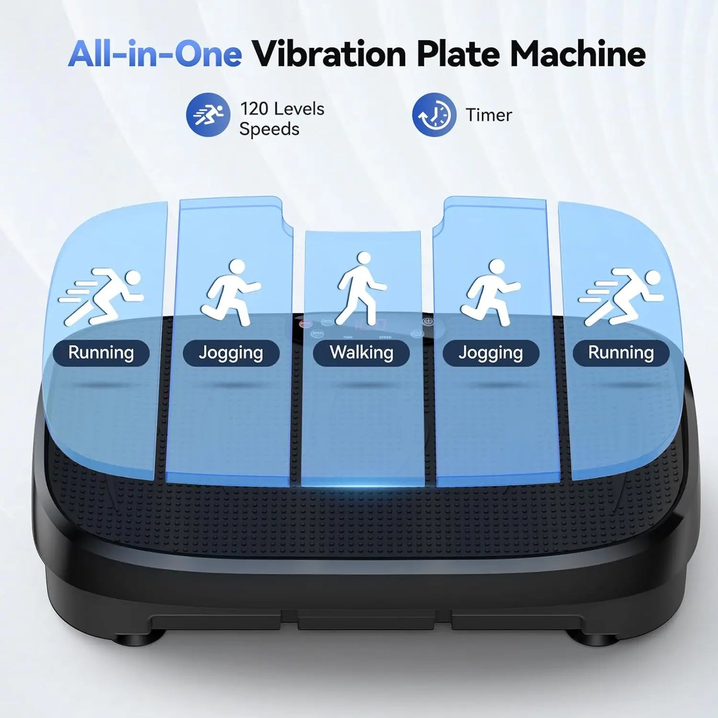 Vibration Plate Fitness Platform 120Levels Silent Operation Non-Slip Whole Body Exercise Board Home Gym Weight Loss Muscle Relax
