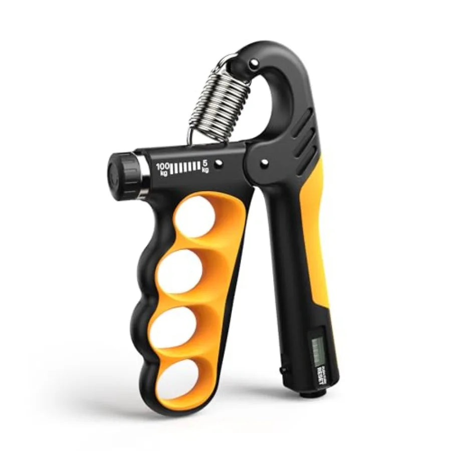 Grip Strength Trainer with Wider Handles - Adjustable Hand Grip Strengthener 11-220Lbs 5-100KG for Large Hands Automatic