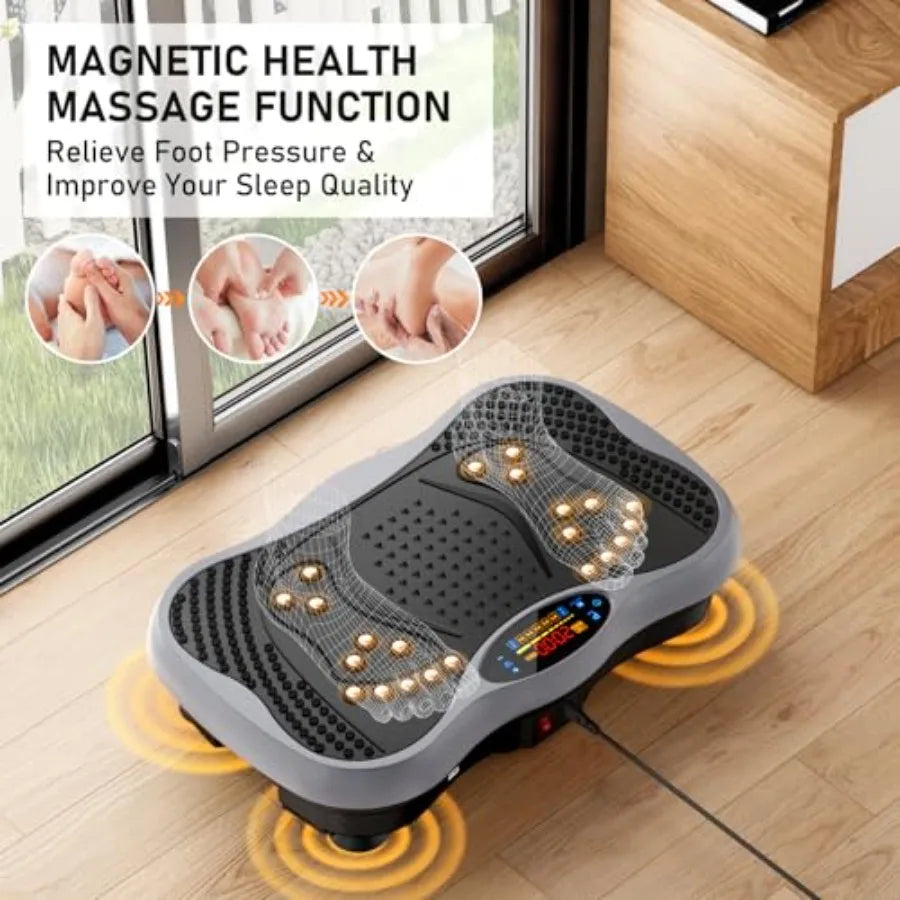 Vibration Plate Exercise Machine for home gym use ABS plastic body in black 130 intensity levels for full-body workout lymphati