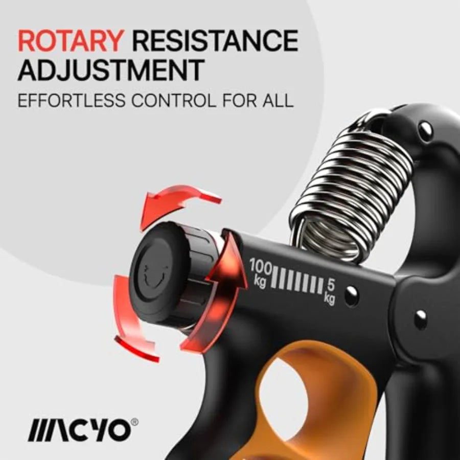 Grip Strength Trainer with Wider Handles - Adjustable Hand Grip Strengthener 11-220Lbs 5-100KG for Large Hands Automatic