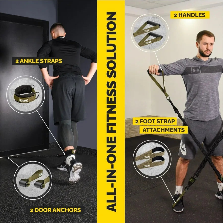 Tube Resistance Bands for Working Out Men and Women - Exercise Bands Resistance Bands Set, Resistance Band Bar, Handles, Ankle S