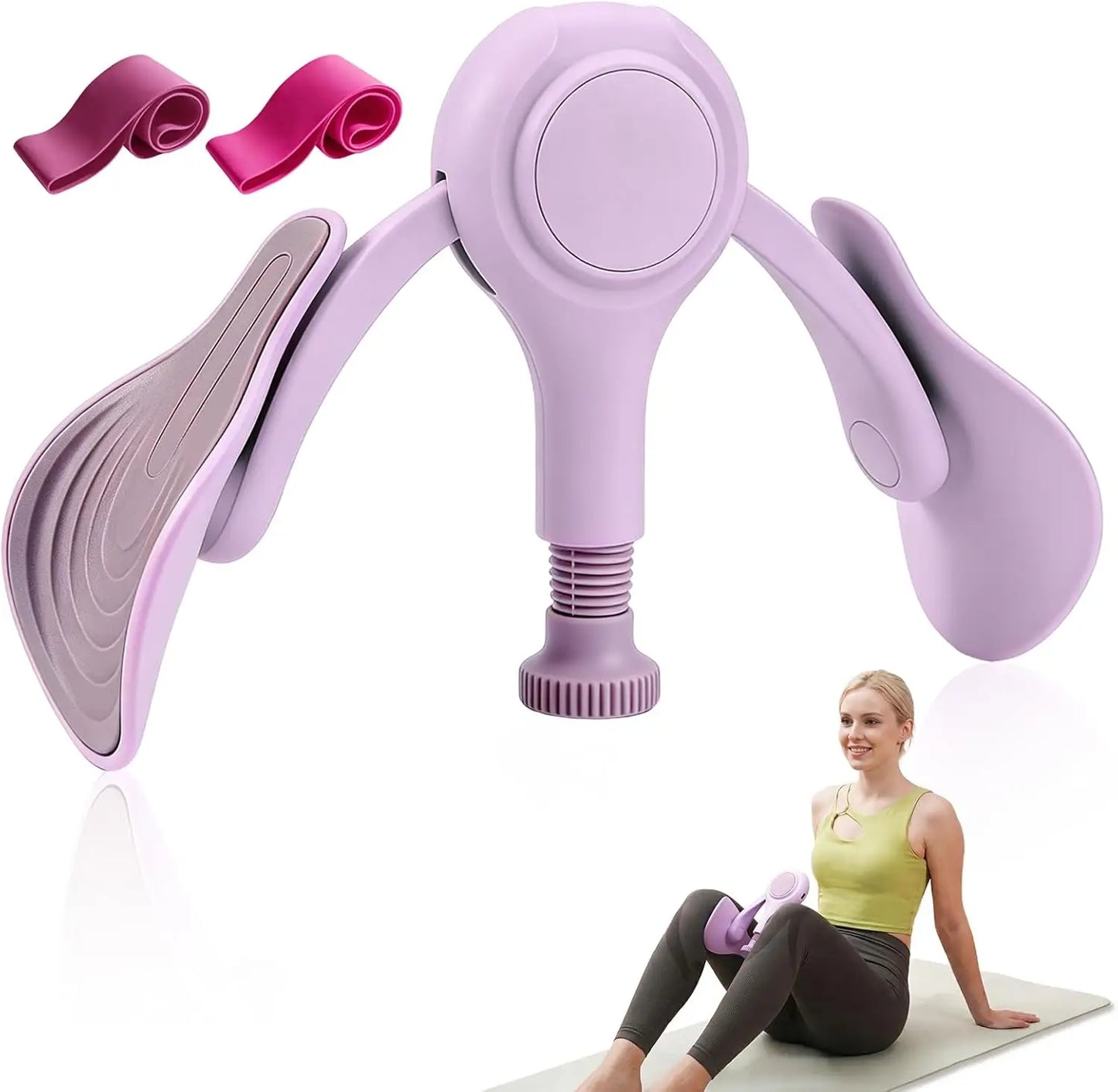 Adjustable Inner Thigh Kegel Trainer for Women, Leg Strength Workout Equipment with Resistance Bands for Home Gym