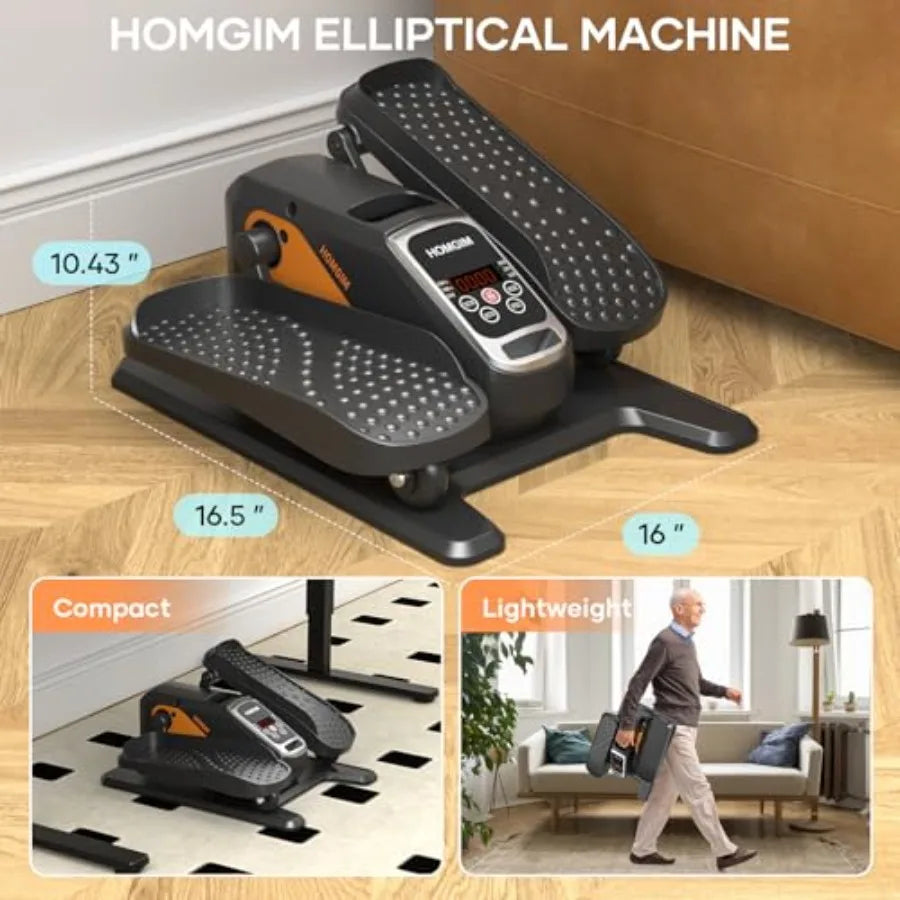 Under Desk Elliptical Machine with Quiet Motorized Leg Exerciser 12-Speed Manual Programs Auto/3 Auto Programs LCD Display Bidi