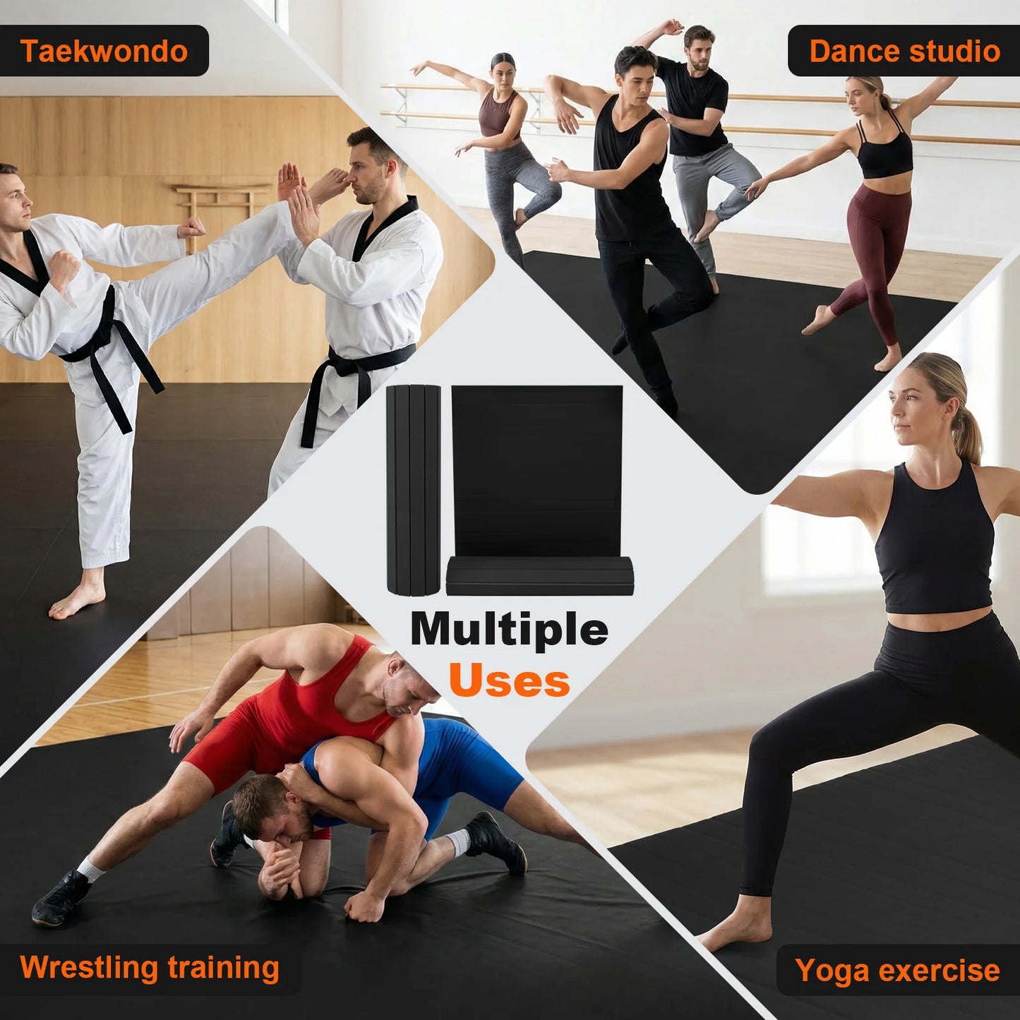 Thick Workout Mats 118.11x59.06x1.18inch Indoor Gymnastics Track Exercise Mat with Non-Slip Surface for MMA Cheerleading Yoga