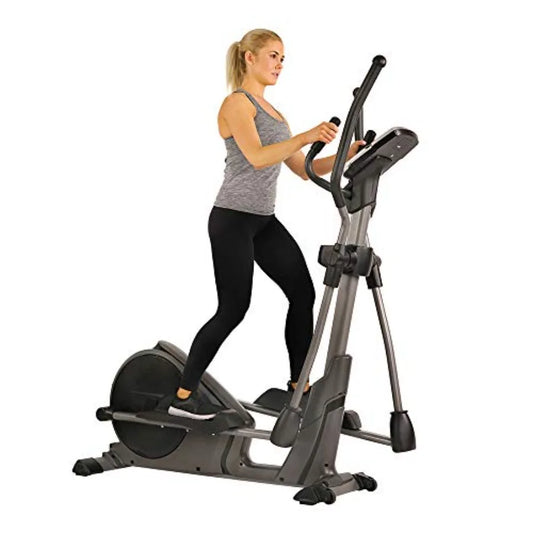 Home Gym Elliptical Trainer with Pulse Sensor Grips 24 Pre-Set Workouts 16 Resistance Levels Max 330Lbs Ccity SunnyFit App Comp