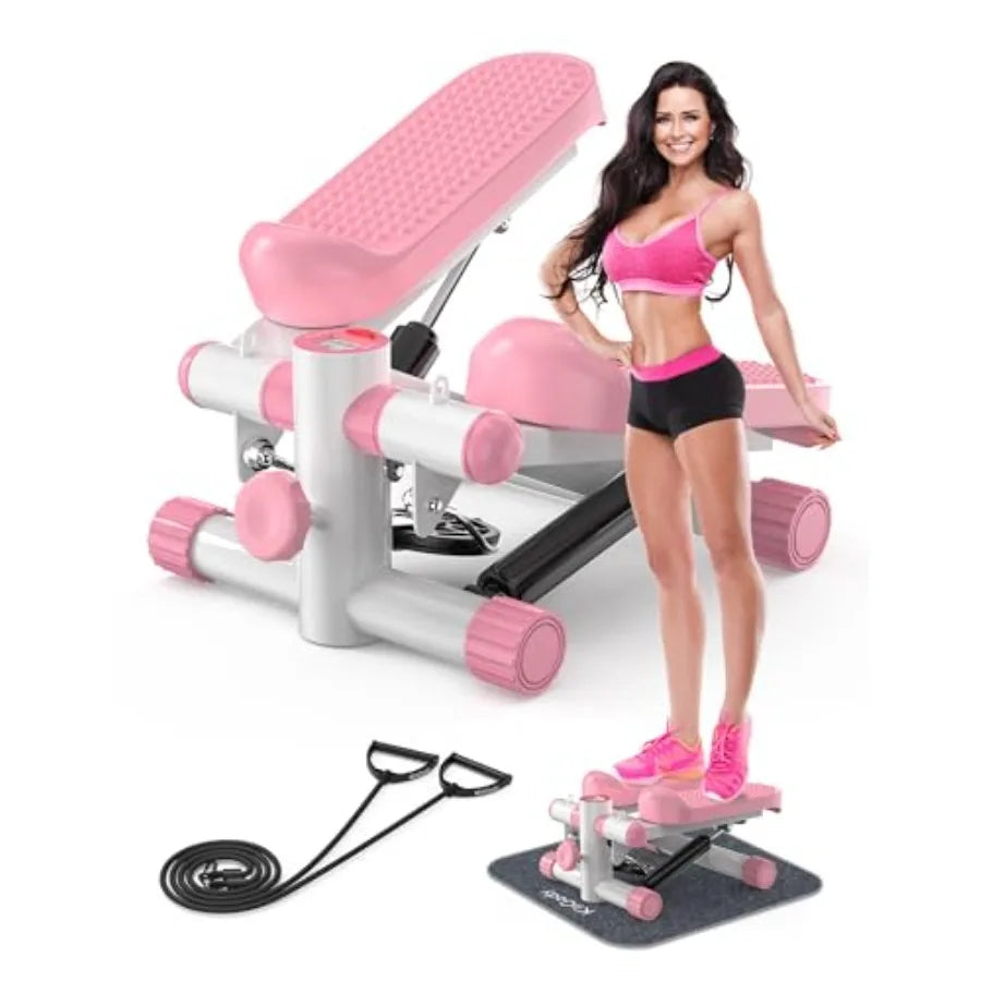 Steppers for Exercise at Home Mini Stepper with Resistance Bands Portable Stair Stepper for Home 330LBS Ccity Adjustable Height