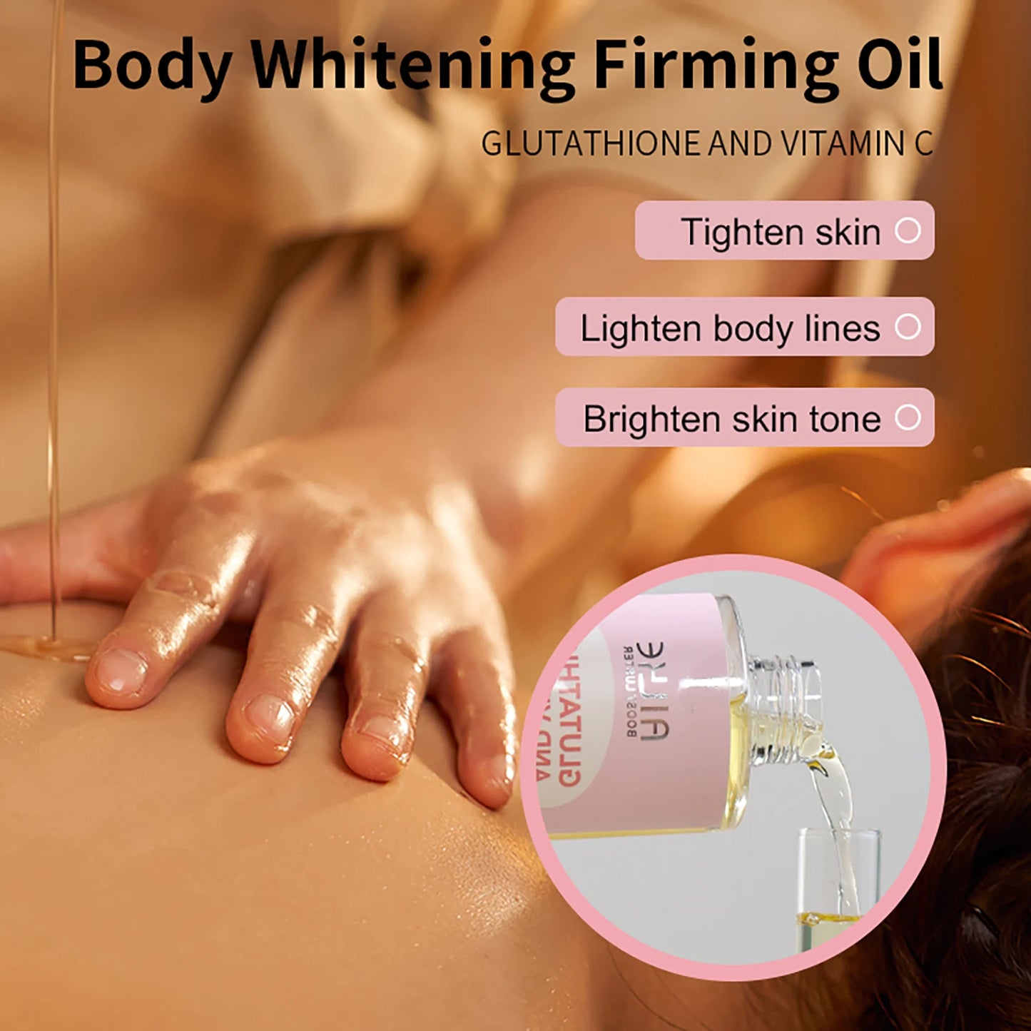 Vitamin C Moisturizing and Whitening Massage Essential Oil, Smooth Skin, Reduce Dark Spots, For All Skin Types, 250ml