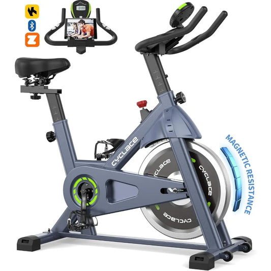 Exercise Bike Magnetic Stationary Bike for Home Low Noise Cardio Indoor Cycling Bike with App Compatible 300LBs Weight Capacity