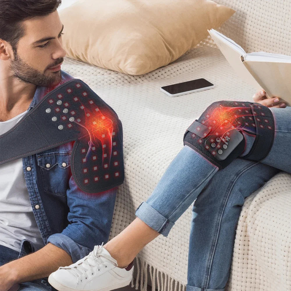 Red Light Therapy Electric Heating Knee Massage Pad Massage Leg Joint Warming Shoulder Elbow Skin Care Support Knee Pain Relief
