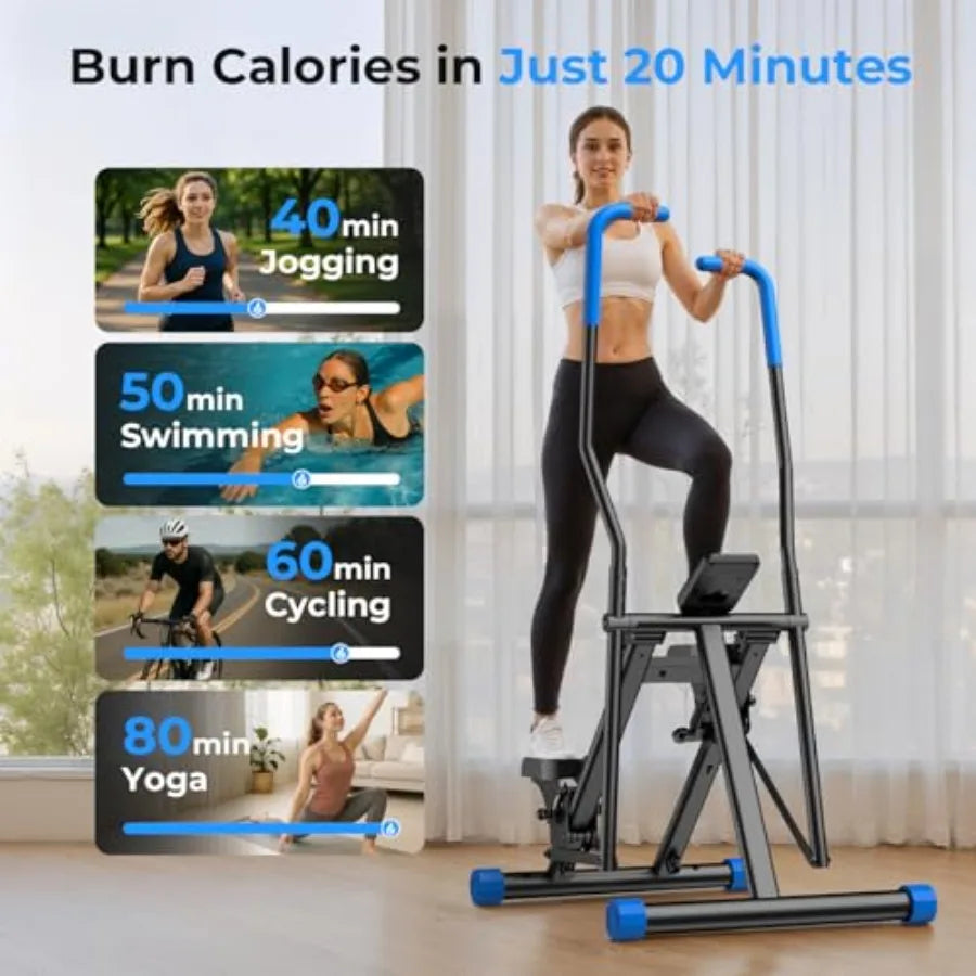 Stair Stepper for Home Vertical Climber Exercise Machine with Stable Triangular Frame Smooth Quiet Motion Full Body Workout Equ