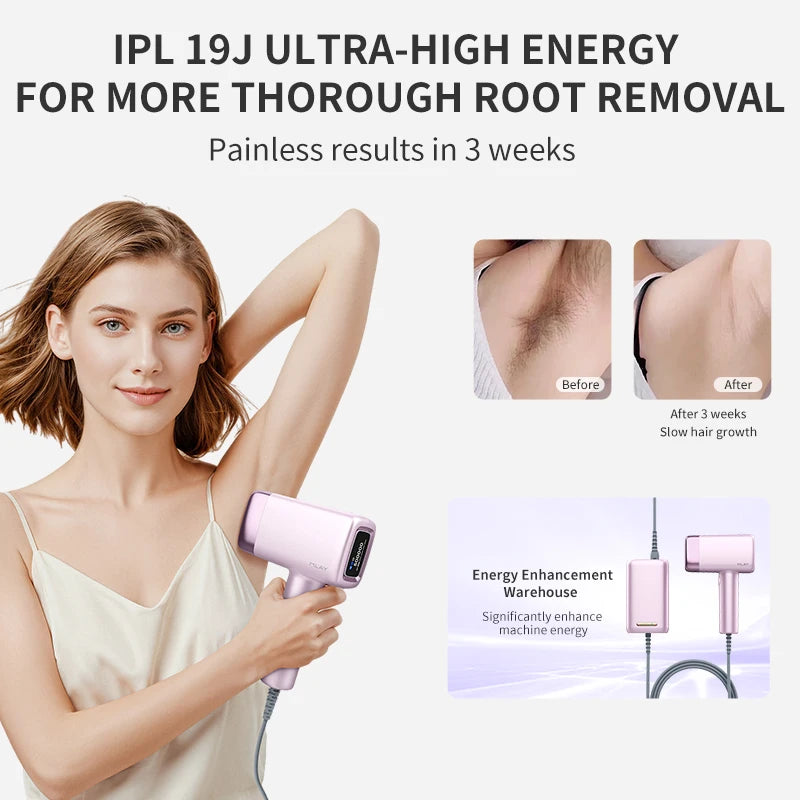 MLAY T14 IPL ICE Cooling IPL Laser Epilator Home Hair Removal Device Replaceable Face Body Bikini Lamps For Women Men Painless
