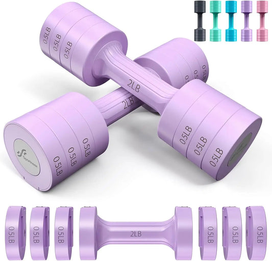 Adjustable Dumbbells Set: 4-in-1 Weights, Fast Adjust from 2 to 5 lbs for Home Gym Training