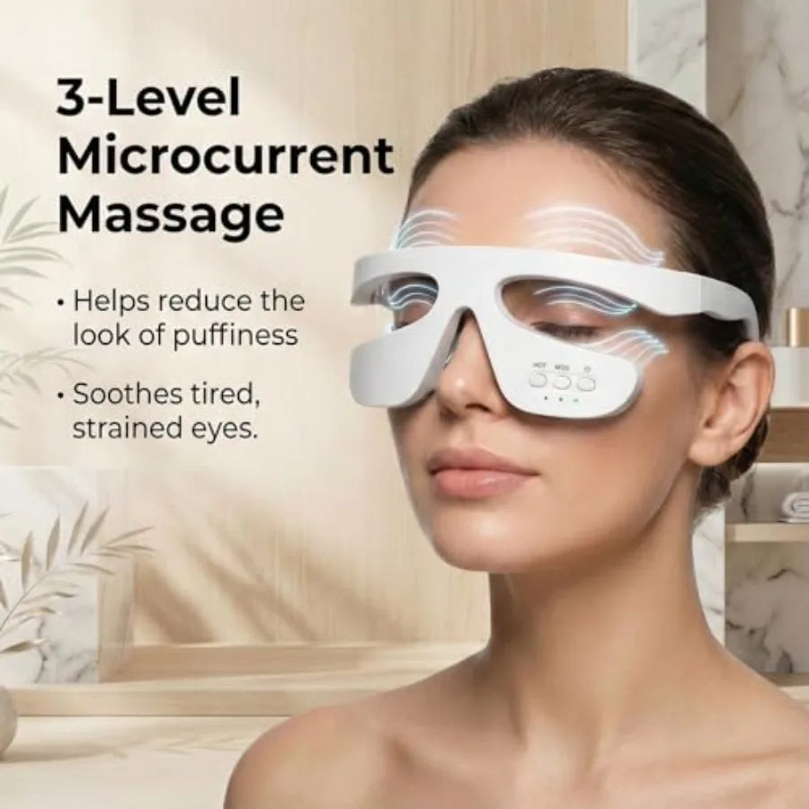 Upgraded Red Light Therapy and Microcurrent Eye Care Glasses with Gentle Heat - 1PC Helps Reduce The Look of Puffiness Dark Cir