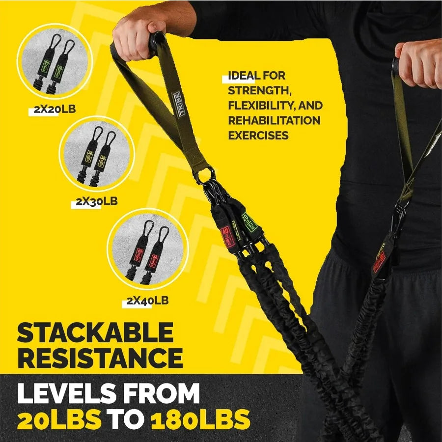 Tube Resistance Bands for Working Out Men and Women - Exercise Bands Resistance Bands Set, Resistance Band Bar, Handles, Ankle S