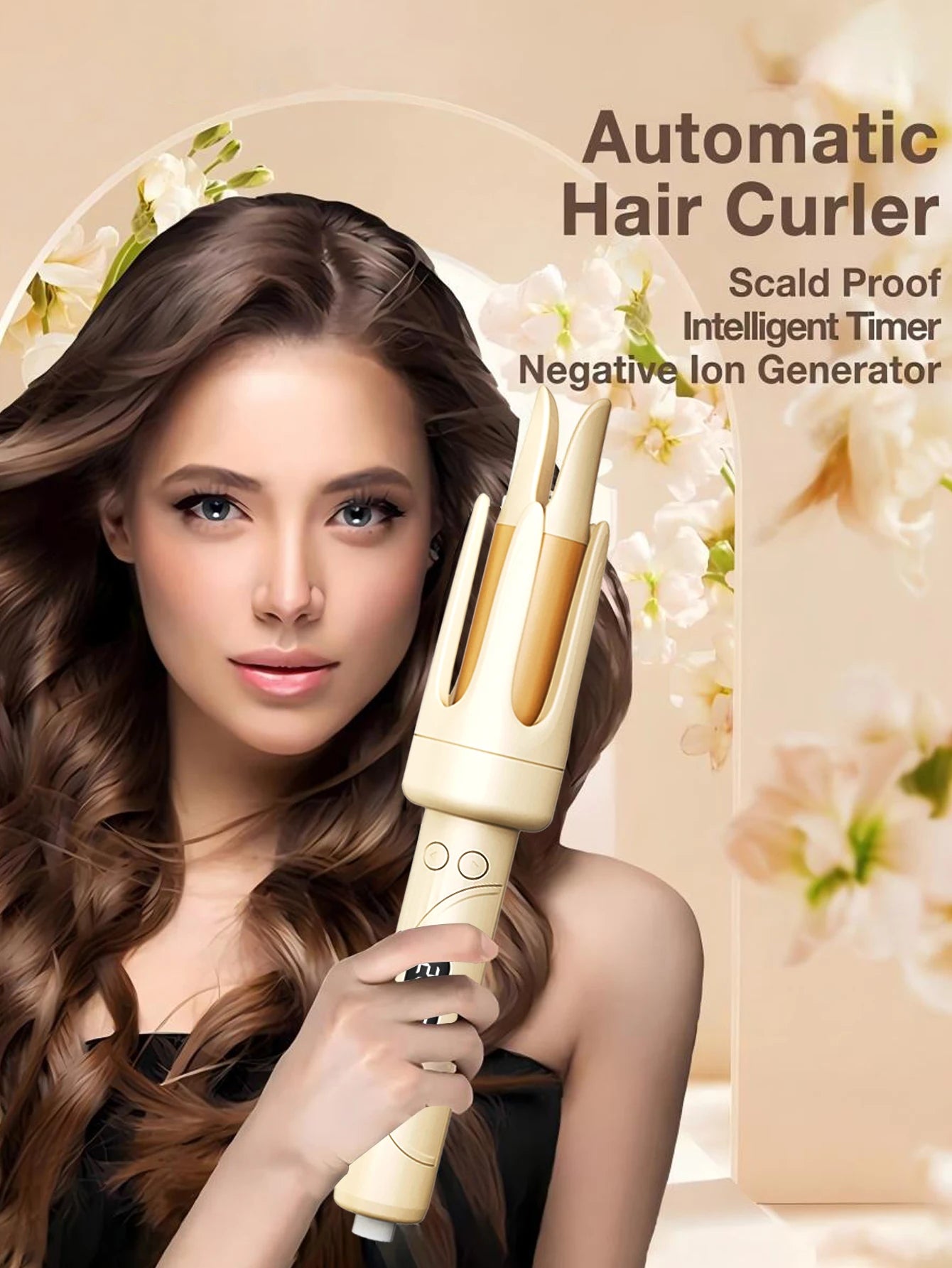 28mm Automatic Curling Iron, Hair Curler Wand Rotating,4 Adjustable Temperature Levels, Fast Self Spinning Styling