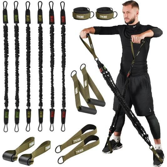 Tube Resistance Bands for Working Out Men and Women - Exercise Bands Resistance Bands Set, Resistance Band Bar, Handles, Ankle S