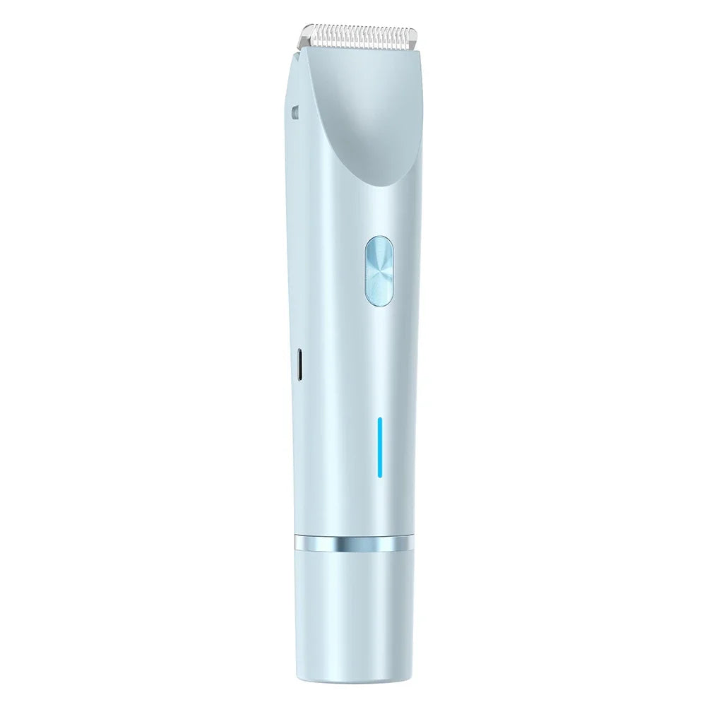 Women Electric Razors 2 in 1 Dual-Head Painless Bikini Trimmer Wet Dry Use for Ladies Pubic Hair Detachable Head Electric Shaver