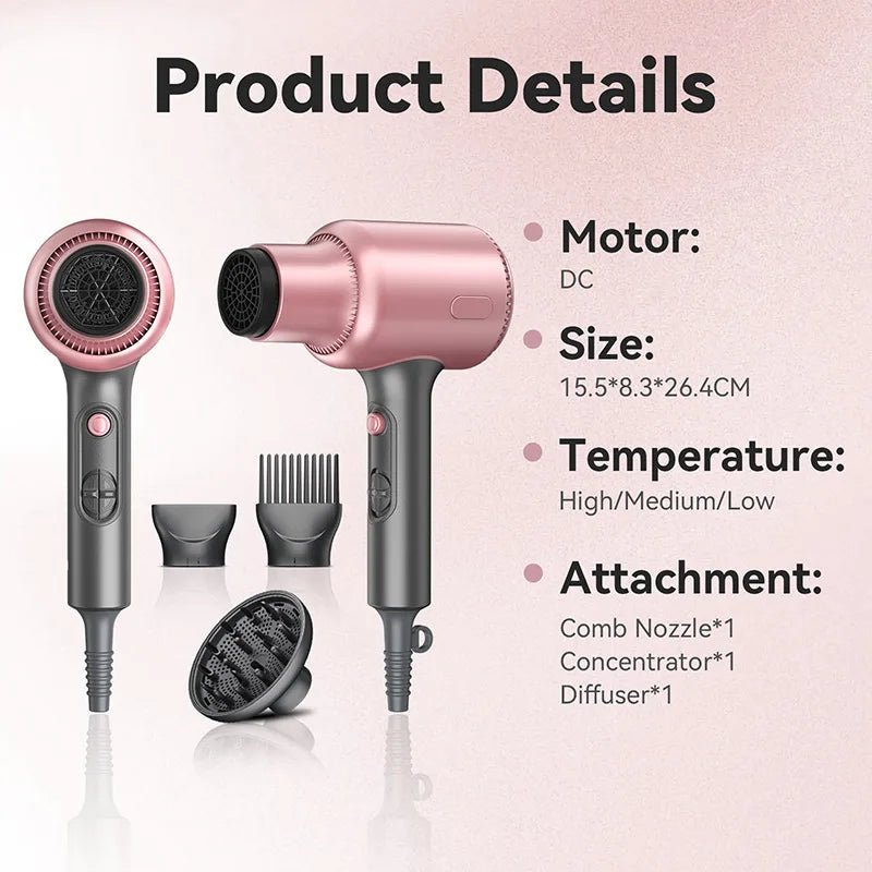 Hair Dryer, Blown Away Ionic Hair Dryer for Curly Hair with Diffuser, 1600W Fast Drying Blow Dryer with Ceramic Technology