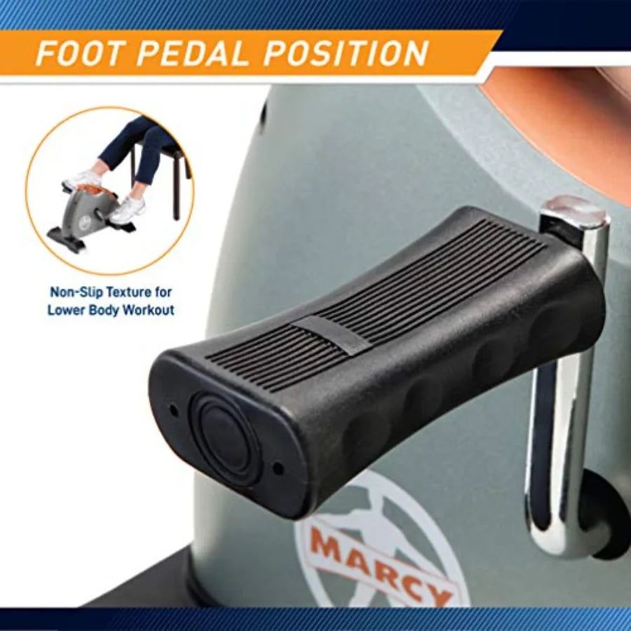 Under Desk Mini Pedal Leg and Arm Exercise Cycle with Adjustable Magnetic Resistance for Home Office Use Black Compact Design f