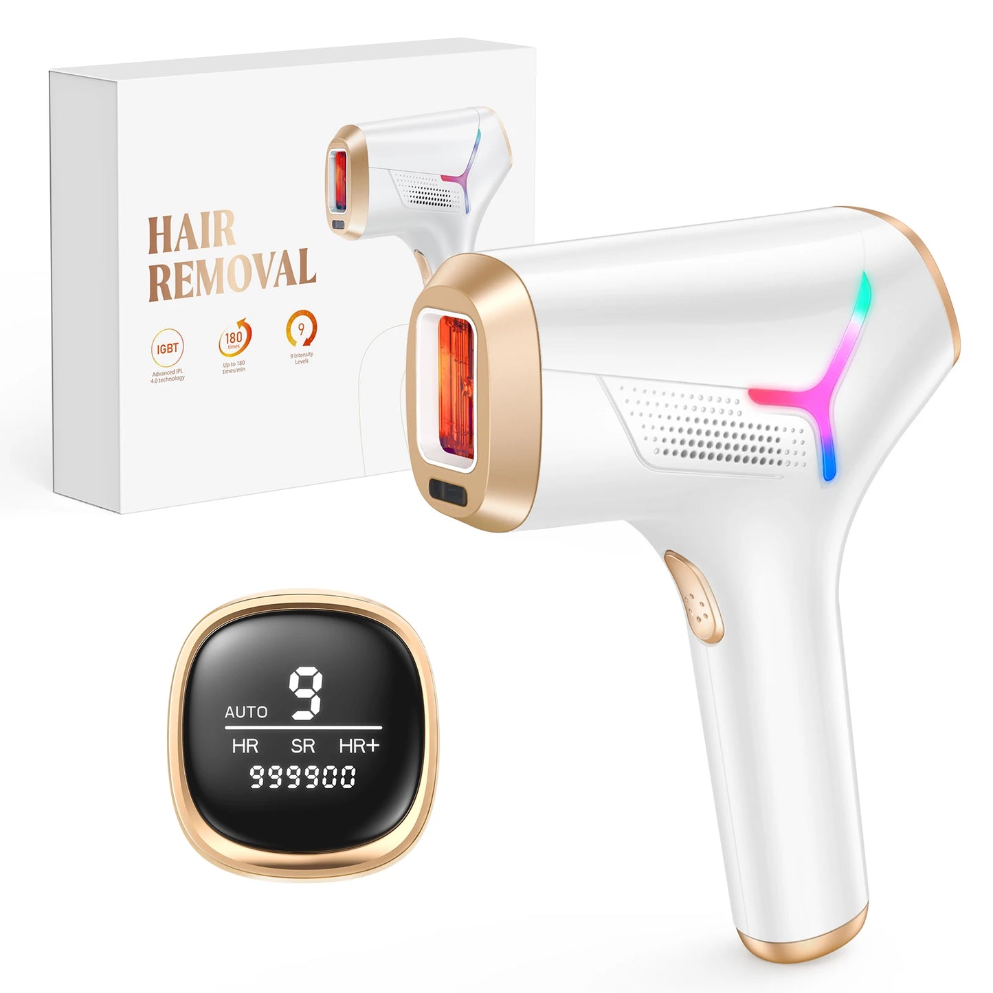 Hair Removal Laser With 9 Energy Levels for Women Permanent Hair Remover 999,900+ Quick Flash Painless IPL Hair Remover Device