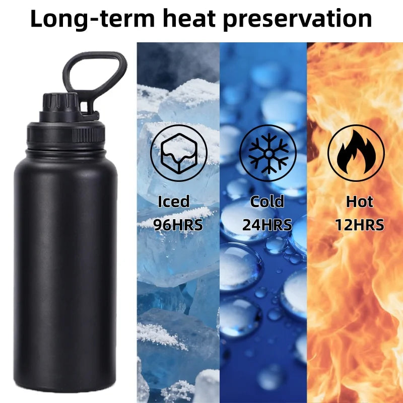 32oz Stainless Steel Water Bottle Vacuum Flasks Termos Outdoor Large Capacity Sports Water Bottle Travel Mug Gym Kettle