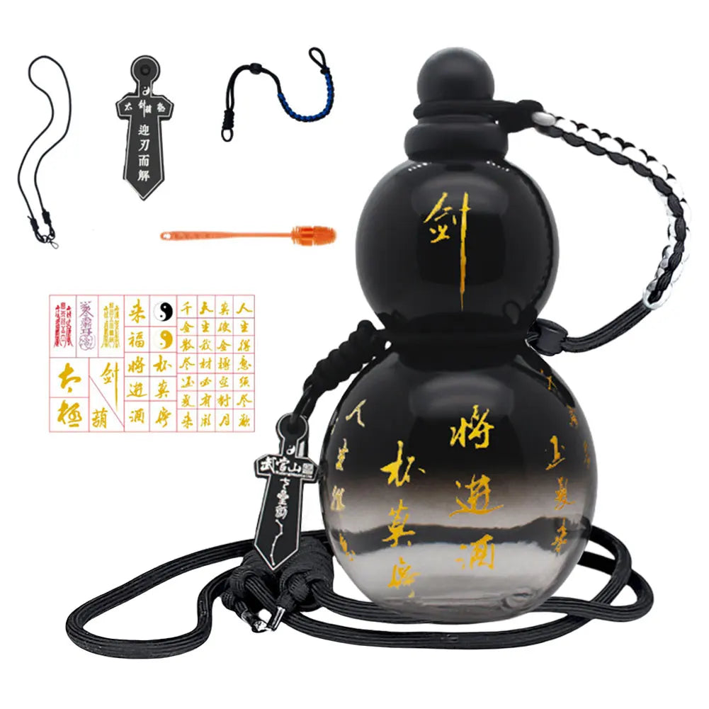 800ml Chinese Retro-Inspired Gourd Water Bottle Water Kettle 800ML Large Capacity Gourd Sports Water Bottle Gifts for Game Fans