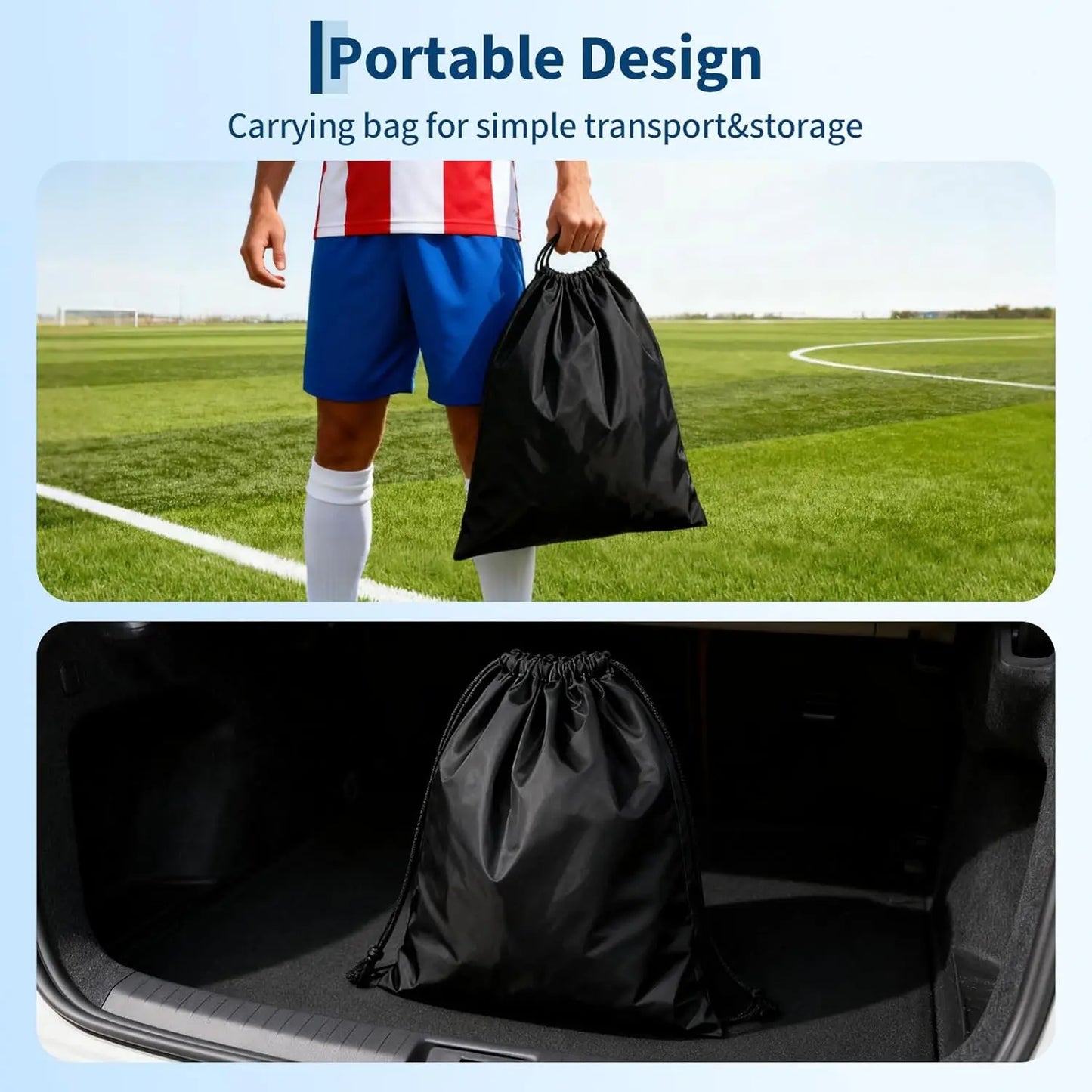 2 Pack Soccer Goals for Backyard,6x4 FT Portable Soccer Net with Ball,Cones&Stakes,Soccer Goal Set for Training & Outdoor Sports