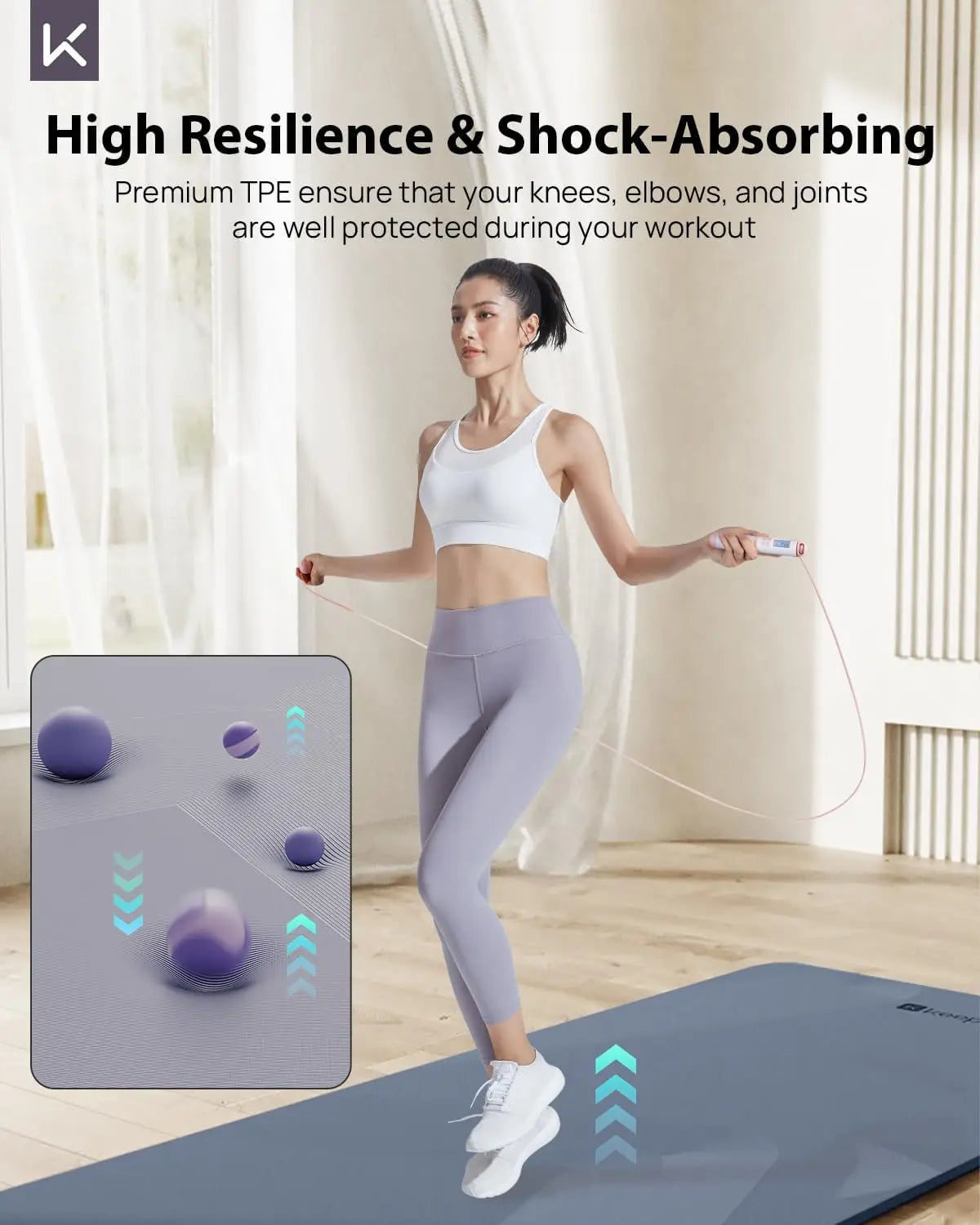 Extra Wide 32" Yoga Mat, 7mm Thick Non-Slip Eco-Friendly for Pilates and Fitness