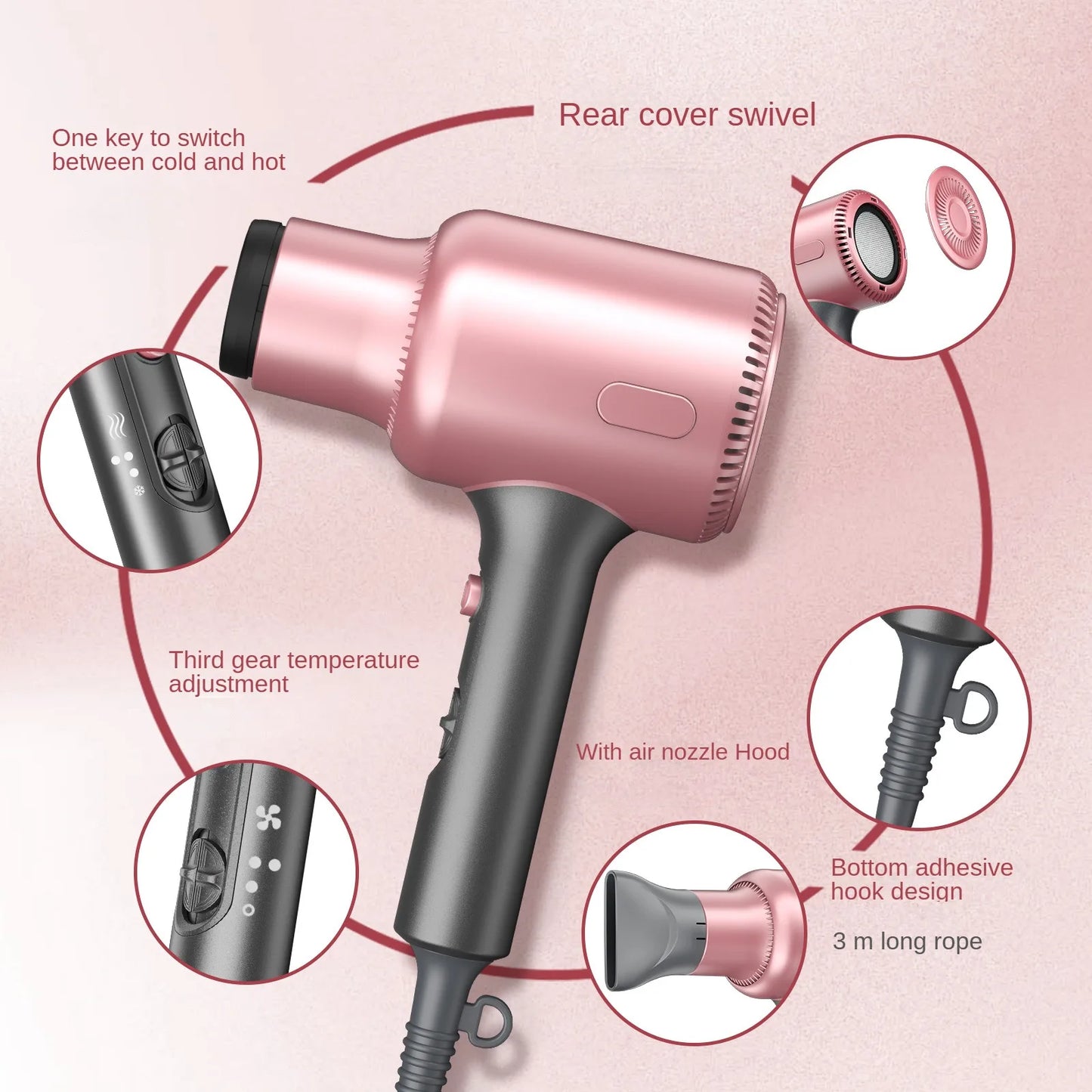 Hair Dryer, Blown Away Ionic Hair Dryer for Curly Hair with Diffuser, 1600W Fast Drying Blow Dryer with Ceramic Technology