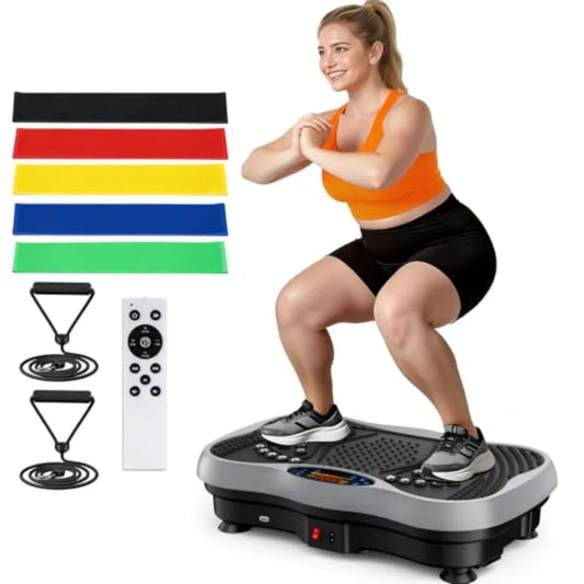 Vibration Plate Exercise Machine for home gym use ABS plastic body in black 130 intensity levels for full-body workout lymphati