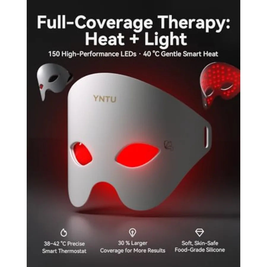 Red Light Therapy for Eyes Heated LED Eye Mask 4 Modes Red Blue Infrared Violet 3 Brightness Levels and Timer Eye Massager for