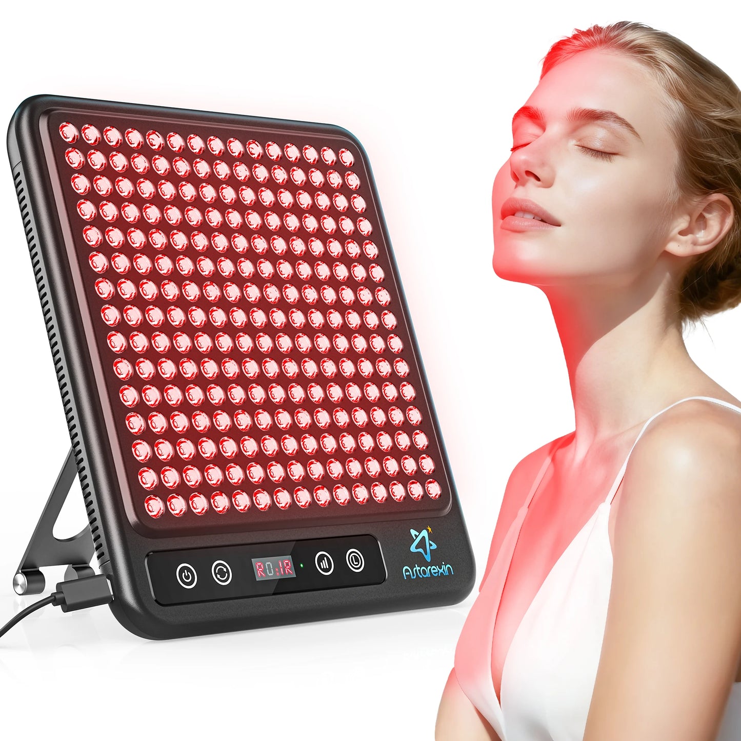 Astarexin Red Light Therapy Panel Device LED Facial Anti-inflammatory Skin Care Light 660nm850nm Lamp for Anti-Aging Pain Relief