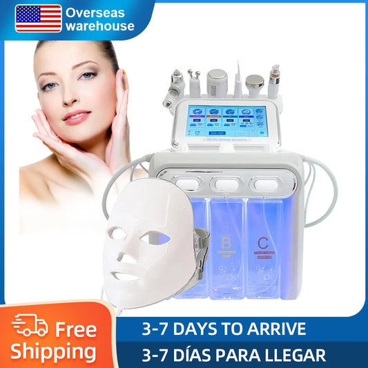 7 in 1 Hydrogen Oxygen Dermabrasion Facial Machine Small Bubble Professional Deep Cleansing Lifting Skin Scrubber Spa Beauty Dev