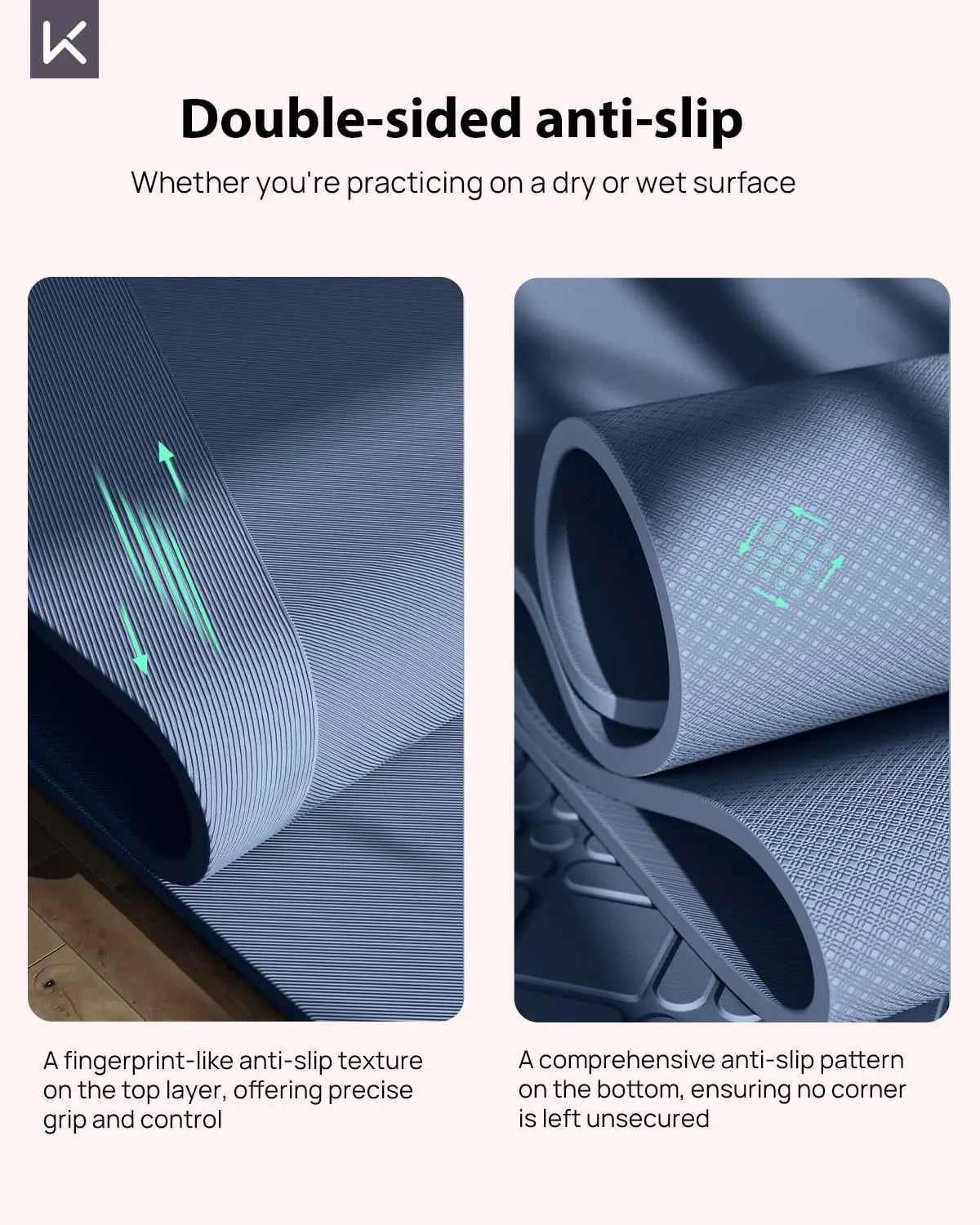 Extra Wide 32" Yoga Mat, 7mm Thick Non-Slip Eco-Friendly for Pilates and Fitness