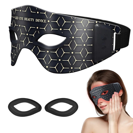 JVV 630NM 850NM Red Light Therapy Eye Mask Device Near Infrared Eye Mask Eye Massager Beauty Care Device Eye Bags Remover Devic