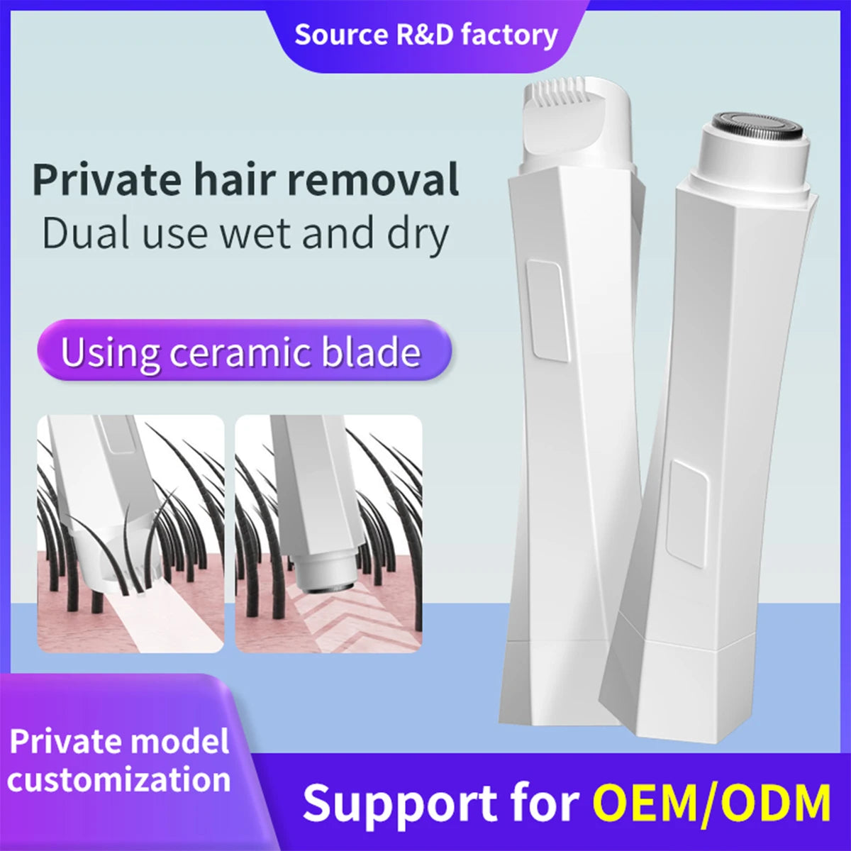 GREATWALL Dual Head Rechargeable Neutral Shaver - USB Charging, Suitable for Bikini, Armpit - Wet/Dry, Easy to Clean, Reusable