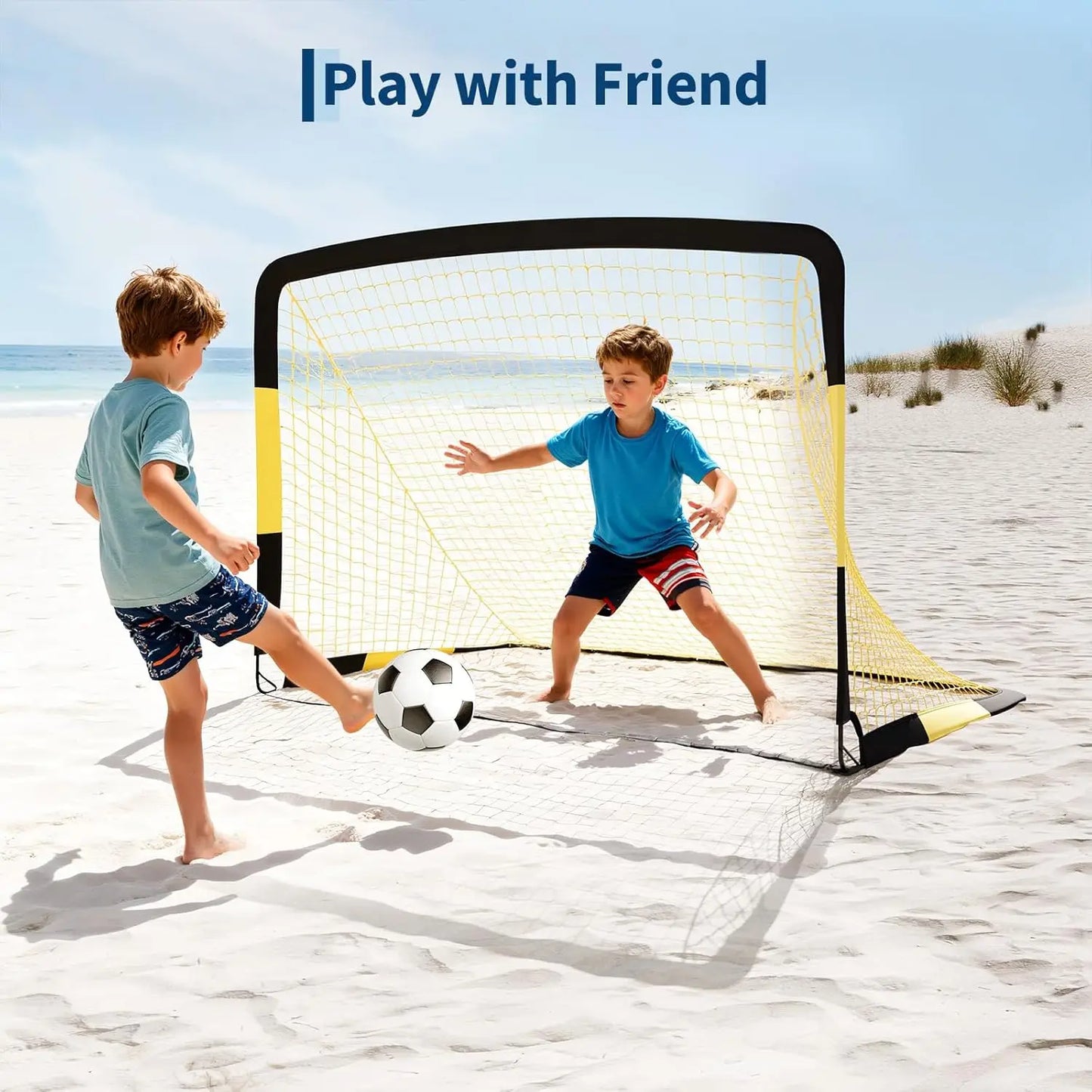 2 Pack Soccer Goals for Backyard,6x4 FT Portable Soccer Net with Ball,Cones&Stakes,Soccer Goal Set for Training & Outdoor Sports